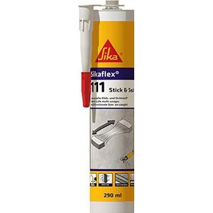 SIKA - Sikaflex-111 Flexibele lijm en afdichtmiddel, stick & seal, wit, multifunctionele spatel voor binnen en buiten, vochtige oppervlakken, 290 ml