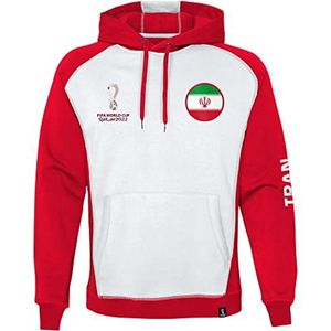 FIFA Officieel sweatshirt met capuchon van het WK 2022, wit/rood/zwart, S, Wit/Rood/Zwart, S