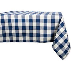 DII Buffalo Check Collection, Klassiek Boerderij Tafelkleed, Tafelkleed, 60x104, Navy & Cream