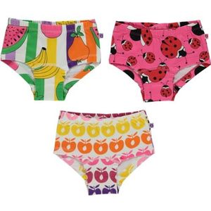 Småfolk Girl's 3 pack onderbroeken met meerdere prints hipster slips, roze, 7-8 jaar, roze, 7-8 Jaren