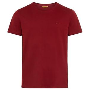 camel active Heren T-shirt met korte mouwen van biologisch katoen, Amber Red, XL