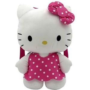 CyP Brands Hello Kitty, Sanrio, rugzak, pluche, tassen, figuur Hello Kitty, wit, officieel product, Wit, Estandar, Casual