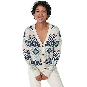 Trendyol Dames Stone Jacquard Knitwear Cardigan Sweater, S