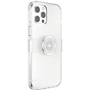 PopSockets: PopCase Hoesje voor iPhone 12 Pro Max met een Verplaatsbare PopGrip Slide-Standaard en Grip met een Verwisselbare Top - Clear