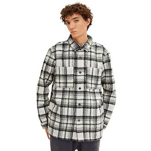 TOM TAILOR Denim Uomini Overhemd met ruitpatroon 1033735, 30693 - Light Beige Green Black Check, XS