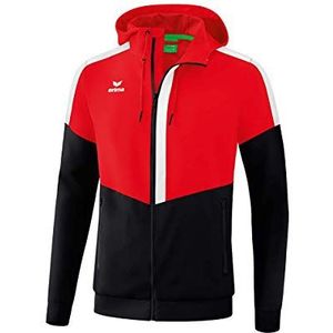 Erima heren Squad tracktop jack met capuchon (1032001), rood/zwart/wit, 3XL