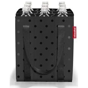 reisenthel bottlebag - 9 vakken, eenvoudig recyclen van flessen, draagriemen, glanzende stippen zwart, 24 x 24 x 28 cm, bottlebag glossy dots black