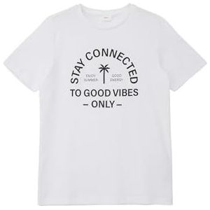 s.Oliver Junior T-shirt voor jongens met print op de voorkant, 0100, 140 cm