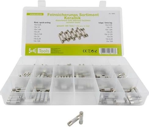 SeKi - Zekeringen Assortiment - 5 x 20 mm - Keramisch - 80 Stuks