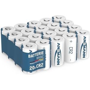 ANSMANN CR2 3 V lithiumbatterijen, 20 stuks, batterij voor camera's, flitslicht, smarthome-apparaten, fietsaccessoires, ronde cellen, hoogwaardig en krachtig