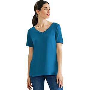 Street One Damesshirt met korte mouwen, Deep Splash Blue, 38