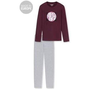 Schiesser Schlafanzug Lang pyjamaset voor jongens, Bordeaux, 12 jaar