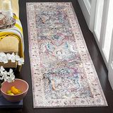 Safavieh Myra Transitional Area Tapijt, geweven polyester loper tapijt in grijs/Ivoor, 62 X 240 cm