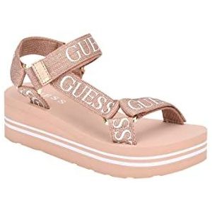 Guess Avin sandaal met sleehak voor dames, Roségoud, 41 EU
