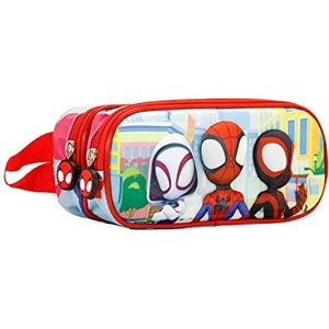 Spiderman Traffic-etui, 3D, dubbel, blauw, Blauw, Eén maat, Pennenetui 3D Dual Traffic