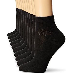 Hanes Women's Ankle Sock, Black, Shoe Size 5-9,Socks Size 9-11 (Pack of 10)