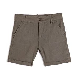 Koton Boys's Linen Shorts met trekkoord en zakken, kaki (853), 9-10 Jaar