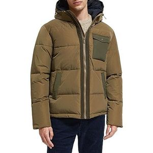 Scotch & Soda Puffa Jas met capuchon, kaki 0414, XXL