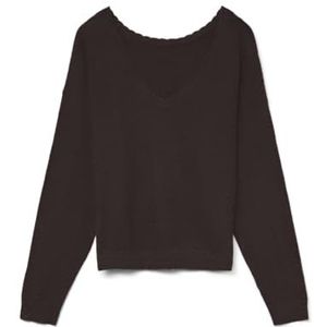 VERO MODA Vmmarina Ls 2-weg V-hals pullover Noos, chocolade taart, XS