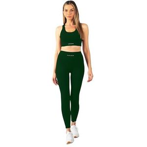 Carlheim Women's Serenita Active Collection Sports Bra X-Back, Forest Green, XS, forest green, XS