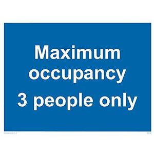Pack van vijf - Maximale bezetting 3 personen alleen Teken - 200x150mm - A5L