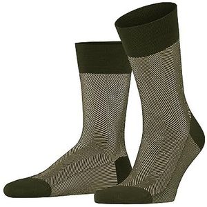 FALKE Heren Sokken Sensitive Herringbone M SO Wol Met Comfort Tailleband 1 Paar, Groen (Artichoke 7436), 43-44