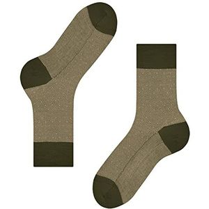 FALKE Heren Sokken Sensitive Herringbone M SO Wol Met comfort tailleband 1 Paar, Groen (Artichoke 7436), 43-44