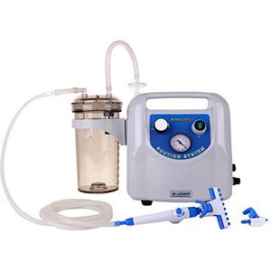 Draagbaar aanzuigsysteem (laboratorium) BioVac 225 plus, 80 mbar (-680 mmHg) 23 l/min met PC-opvangbak