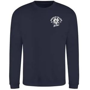 AMERICAN COLLEGE USA Sweatshirt met print, warme kleding, uniseks, kinderen, jongens en meisjes, casual, model ACSCRW6, marineblauw, 12 jaar, Blauw, 12 ans