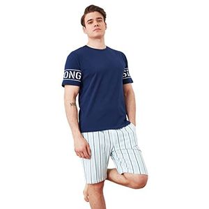 Trendyol Pyjamaset - Marineblauw - Korte mouw, Donkerblauw, L