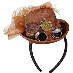 Widmann 68562 68562-haarband met mini-cilinder steampunk, in suède-look, retro, themafeest, carnaval, dames, meerkleurig, eenheidsmaat