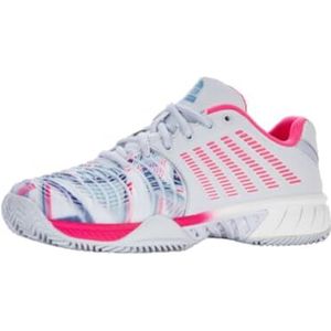 K-Swiss Performance Dames Express Light 3 Padel tennisschoen, Arctic Ice/White/Neon Pink, 40 EU, Arctic Ice White Neon Pink, 40 EU