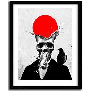 K.Olin Tribu – Poster Splaash Skull van Ali Gulec, papier, wit, 20 x 30 x 0,1 cm Splash Skull