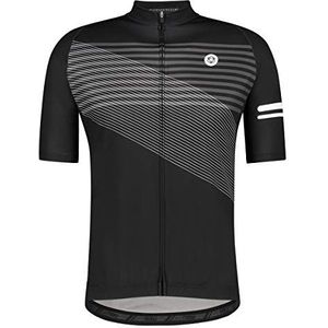 AGU Striped Fietsshirt Heren Essential, Ademend Fietsshirt met Korte Mouwen, Snel Drogend Materiaal, Fietskleding voor Heren, 100% Polyester Interlock, Slim Fit - Groen - S