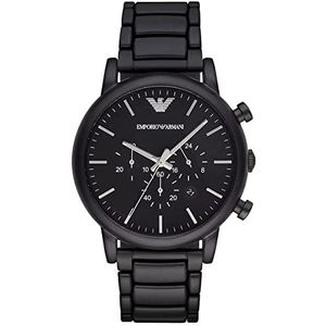 Emporio Armani heren chronograaf zwart roestvrij staal horloge