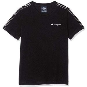 Champion Jongens seizoensgebonden getapete klein logo T-shirt - zwart - 2XS