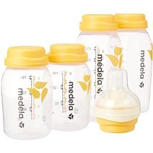 Medela Opberg- en voerset - BPA-vrije voederset met flessen van 150 en 250 ml, met Calma speen voor het uitdrukken, bewaren en voeden van moedermelk, vriezer en koelkast veilige ontworpen flessen