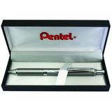 Pentel BL407-BOX EnerGel Liquid Gel Roller Sterling met zilveren behuizing, lijndikte 0,35 mm, kogeldiameter 0,7 mm, zwart, 1 stuk (1 stuks)