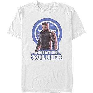 Marvel The Falcon and the Winter Soldier - Distressed Bucky Unisex Crew neck T-Shirt White M