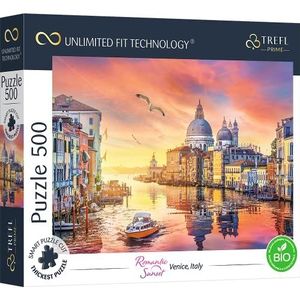 Trefl Prime - Puzzle UFT Romantic Sunset: Venice, Italy - 500 Elementen - Dikste Karton, Venetië, Italië, Zonsondergang, Moderne Puzzels, Creatief Vermaak voor Volwassenen en Kinderen vanaf 10 jaar