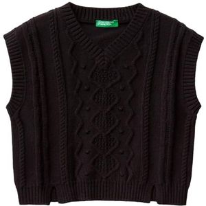 United Colors of Benetton Vest voor heren, meisjes en meisjes, Zwart, 130 cm