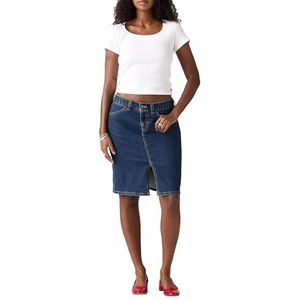 LEVI'S - Midi Rok - Blauw - Denim Materiaal