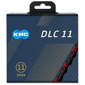 KMC Unisex zwart/rood DLC 11 ketting, 1/2"" x 11/128