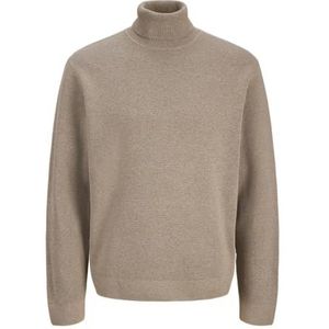 JACK & JONES Jprblamilano Stitch Knit Roll Neck, grijsbeige, L