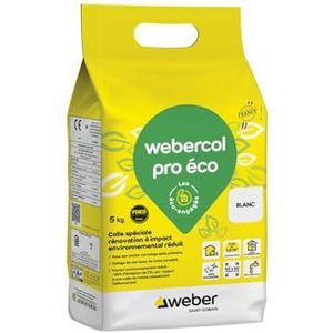 WEBER Tegellijm, wit, speciale renovatie, 5 kg, klaar voor gebruik, WEBERCOL PRO ECO, verminderde milieubelasting