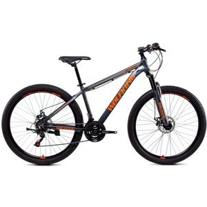 Bicystar WOLFKING MTB 27,5 inch grijs/oranje, uniseks mountainbike voor volwassenen