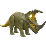 Jurassic World Dominion Brullende Roofdieren Sinoceratops, dinosaurusfiguur, brullend geluid, razende beukaanval, fysiek en digitaal spel, vanaf 4 jaar