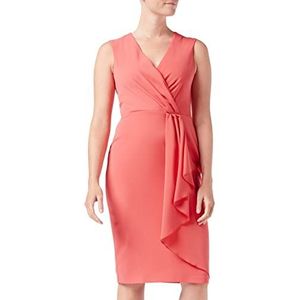 Gina Bacconi Mos crêpe jurk voor dames, cocktailjurk, Oranje Rood, 40 NL