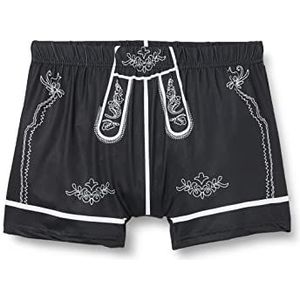 Lower East Herren Boxershorts im Oktoberfeststil, Dunkelgrau/Weiß, S