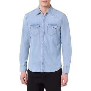 Replay M4981 Hemd, 010 Lichtblauw, M Heren